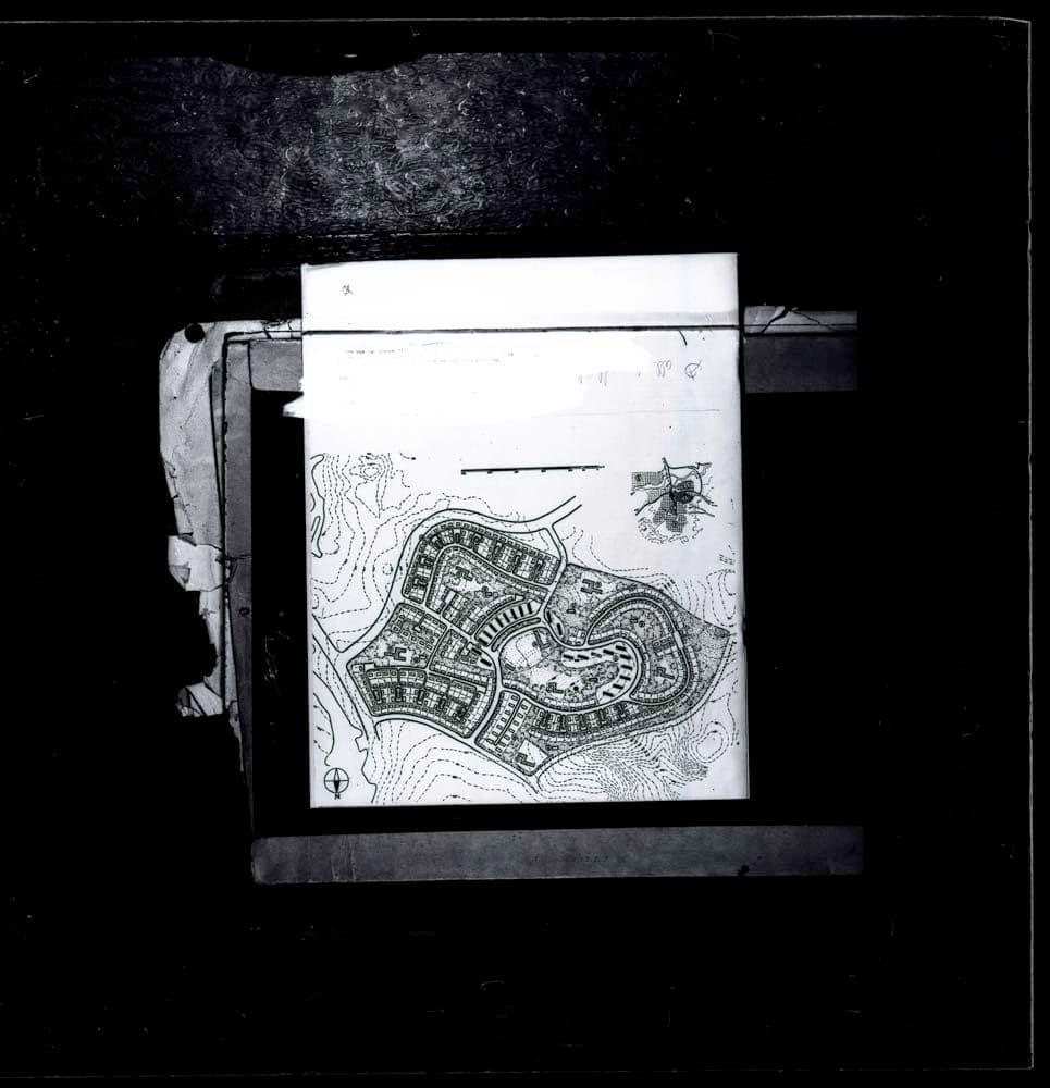 DTA Lantern Slide Library. Slide taken from an unidentified publication, showing an unknown site plan.