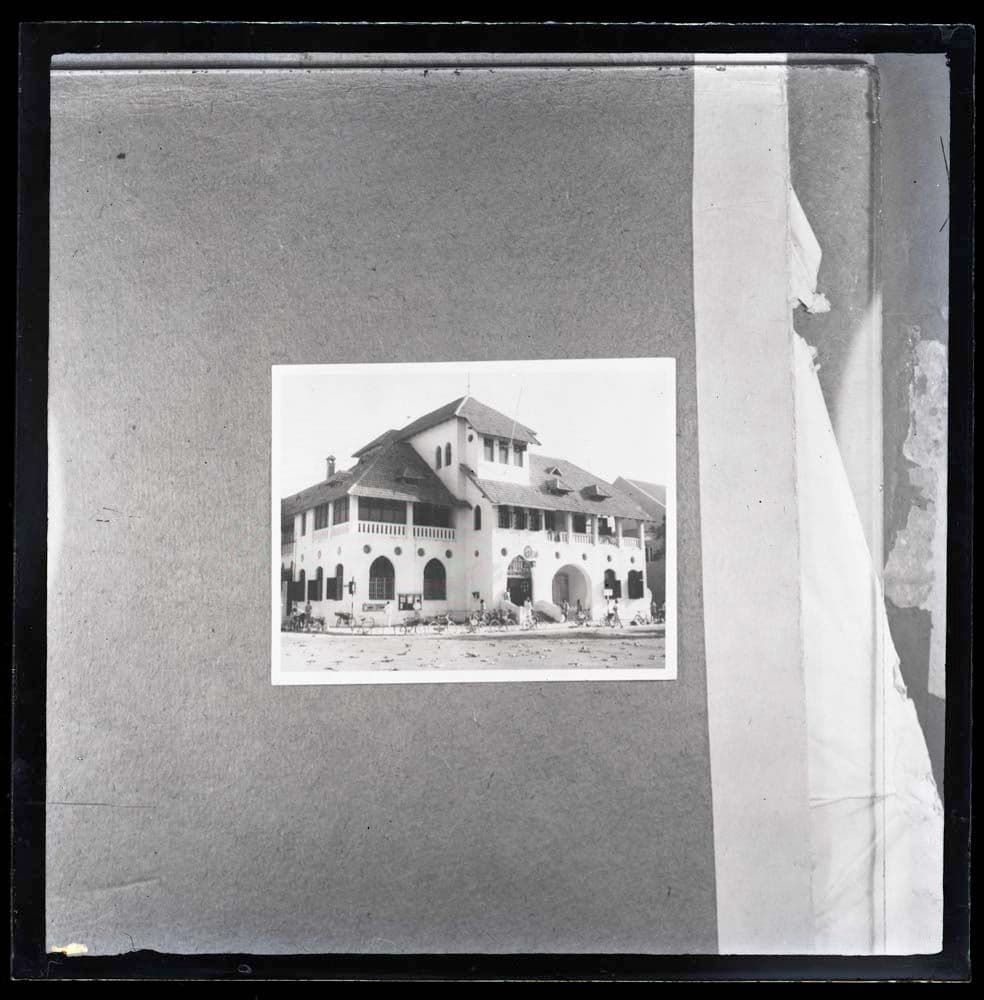 DTA Lantern Slide Library. Slide taken from an unidentified publication, showing a photograph of the Imperial German Post Office in Dar es Salaam, Tanzania.