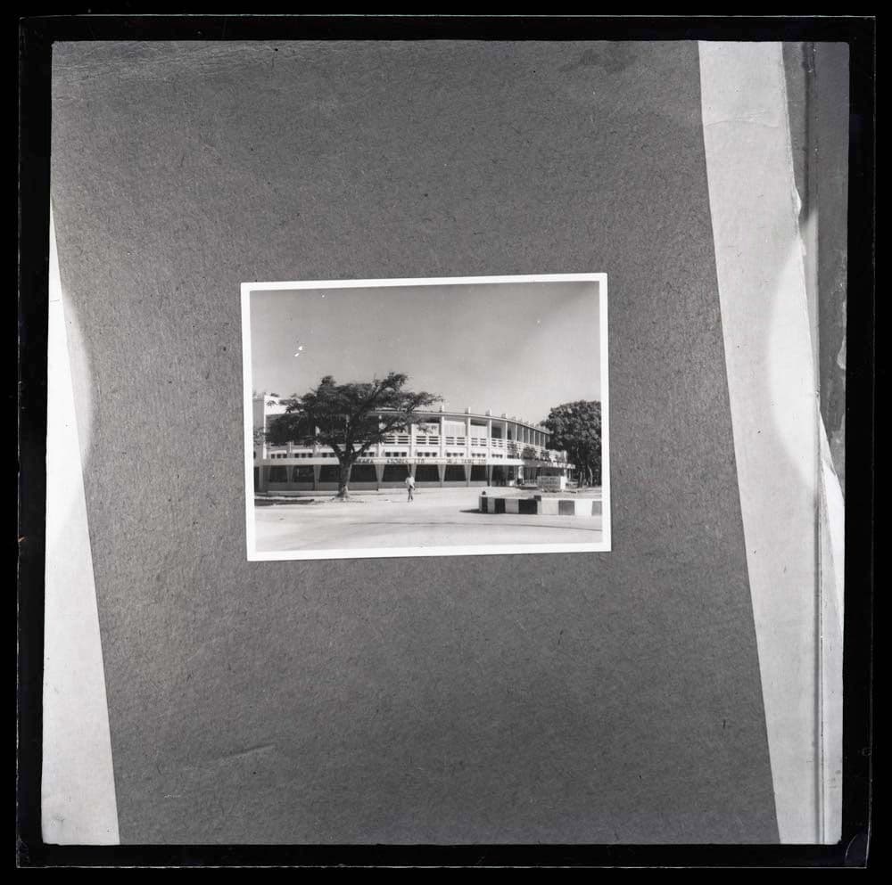 DTA Lantern Slide Library. Slide taken from an unidentified publication, showing a photograph of an unknown building. 