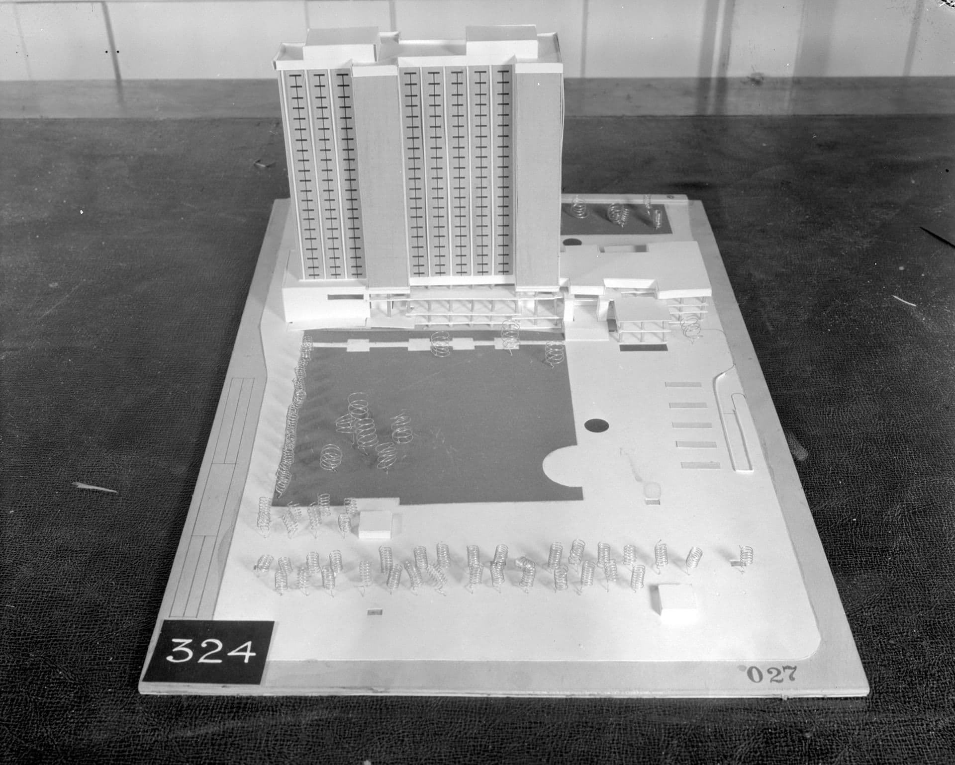 Dudley Duck (with Allan Thomas Park). Entry for the Toronto City Hall and Square international competition, 1958.. Photograph: Wallace Bonner, 1958. Toronto Public Library