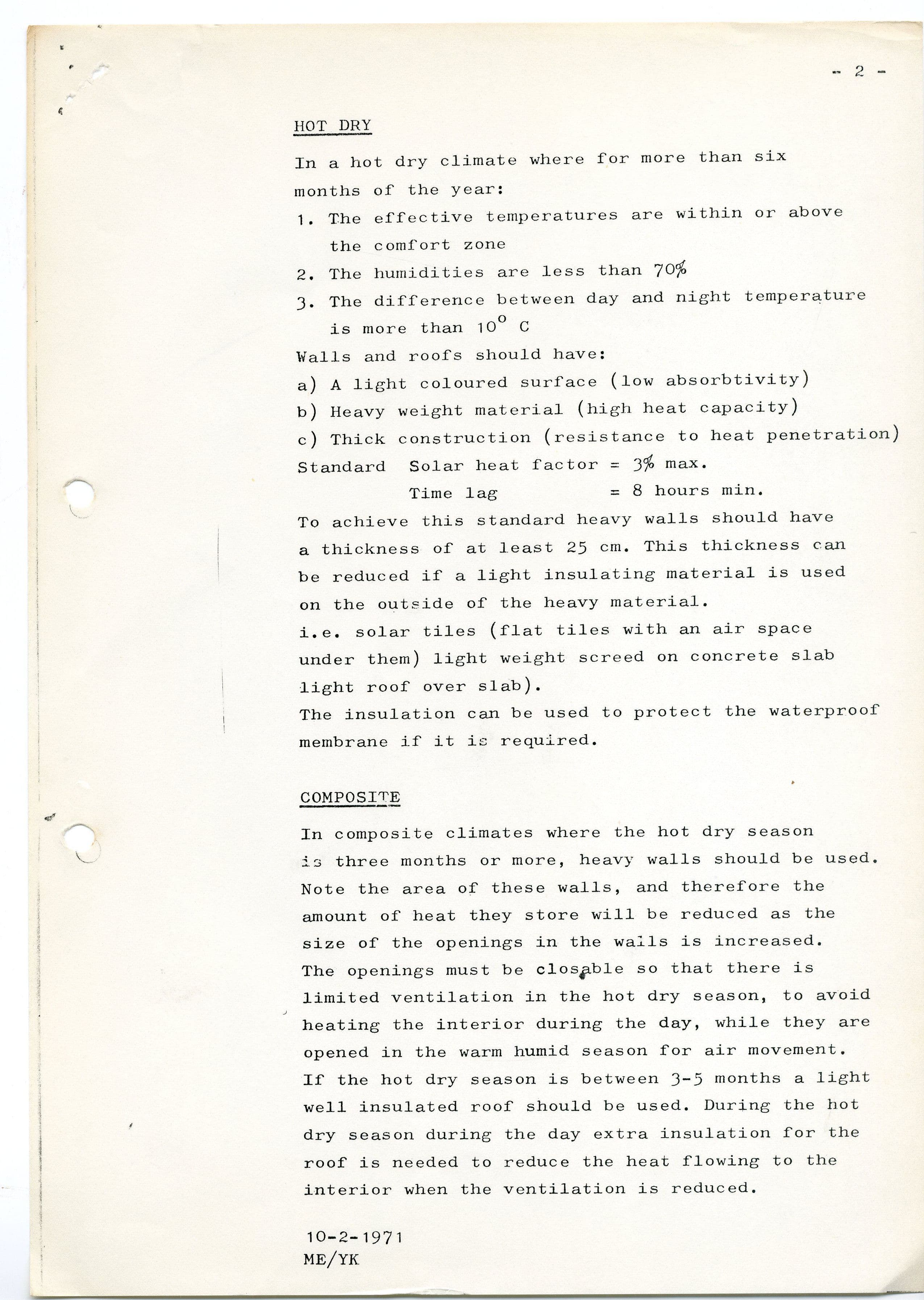 J.M. Evans, Choosing Materials In Different Climates