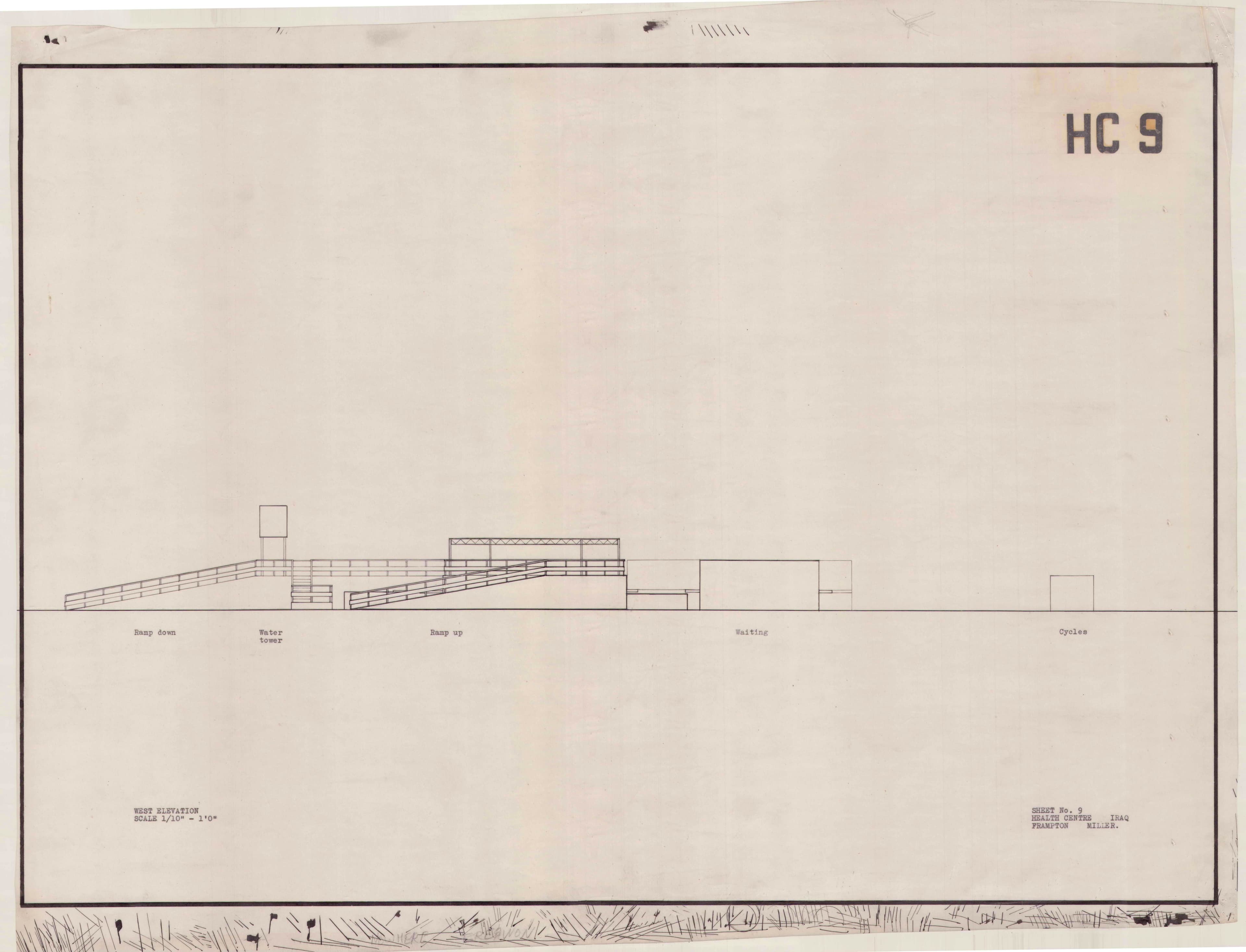 John Miller and Kenneth Frampton, 'Health Centre in Iraq', AA Department of Tropical Architecture, 1955