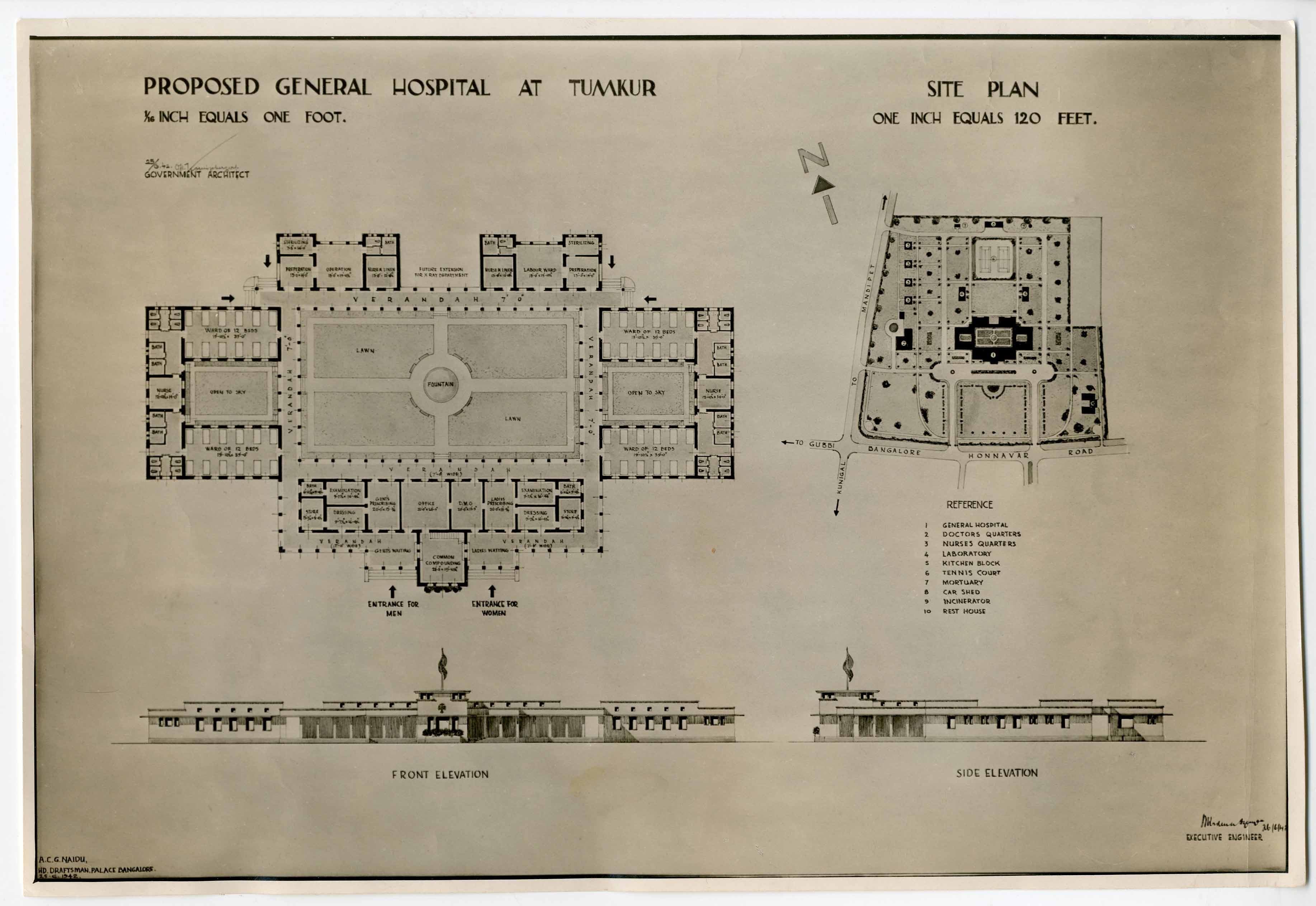 Otto Koenigsberger. Tumkur Hospital, 1942. Credit: AA Archives: OK7