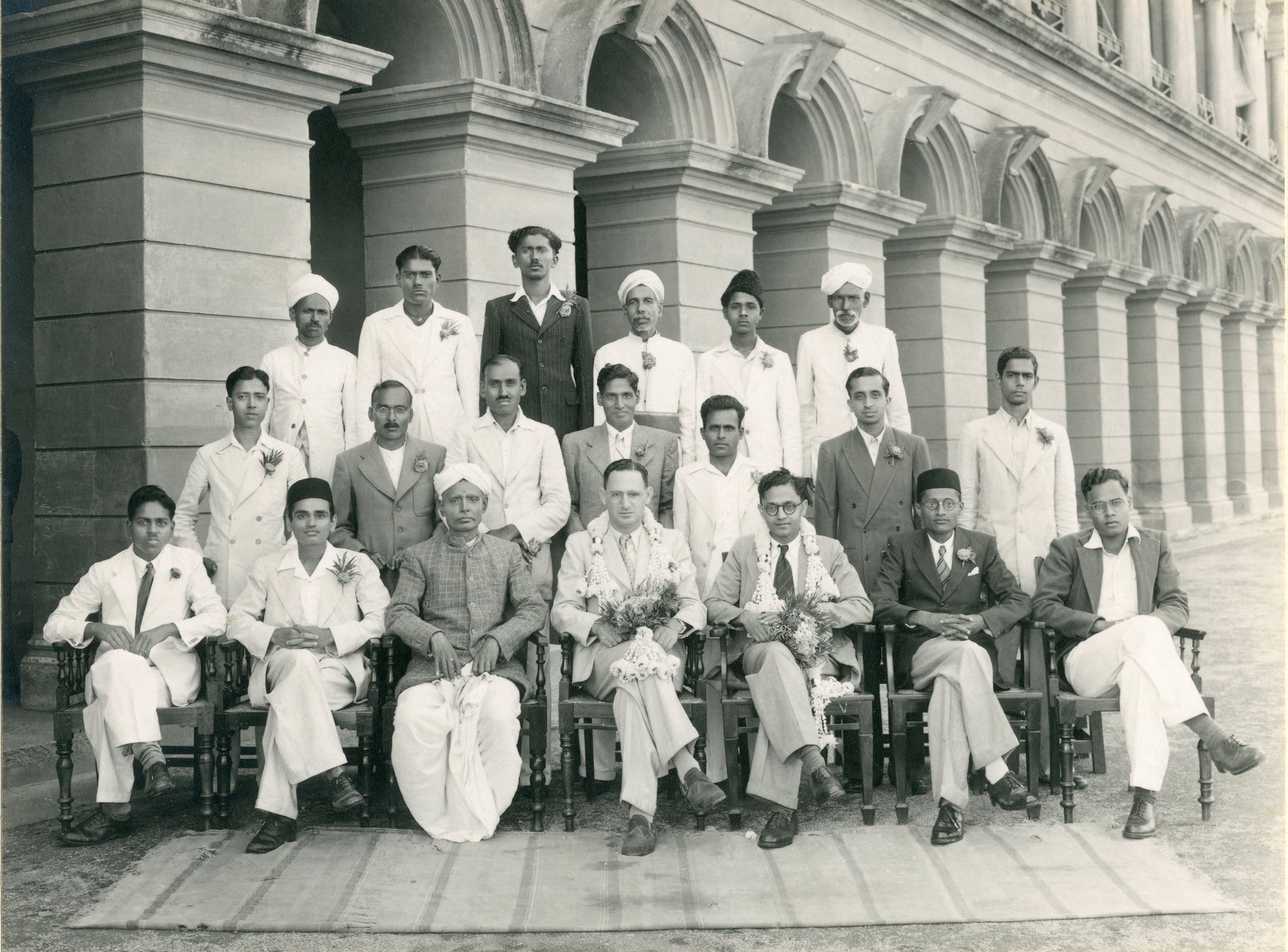 Group photograph, Mysore State Public Works Department, c1948. Otto Koenigsberger Collection, AA Archives. OK7