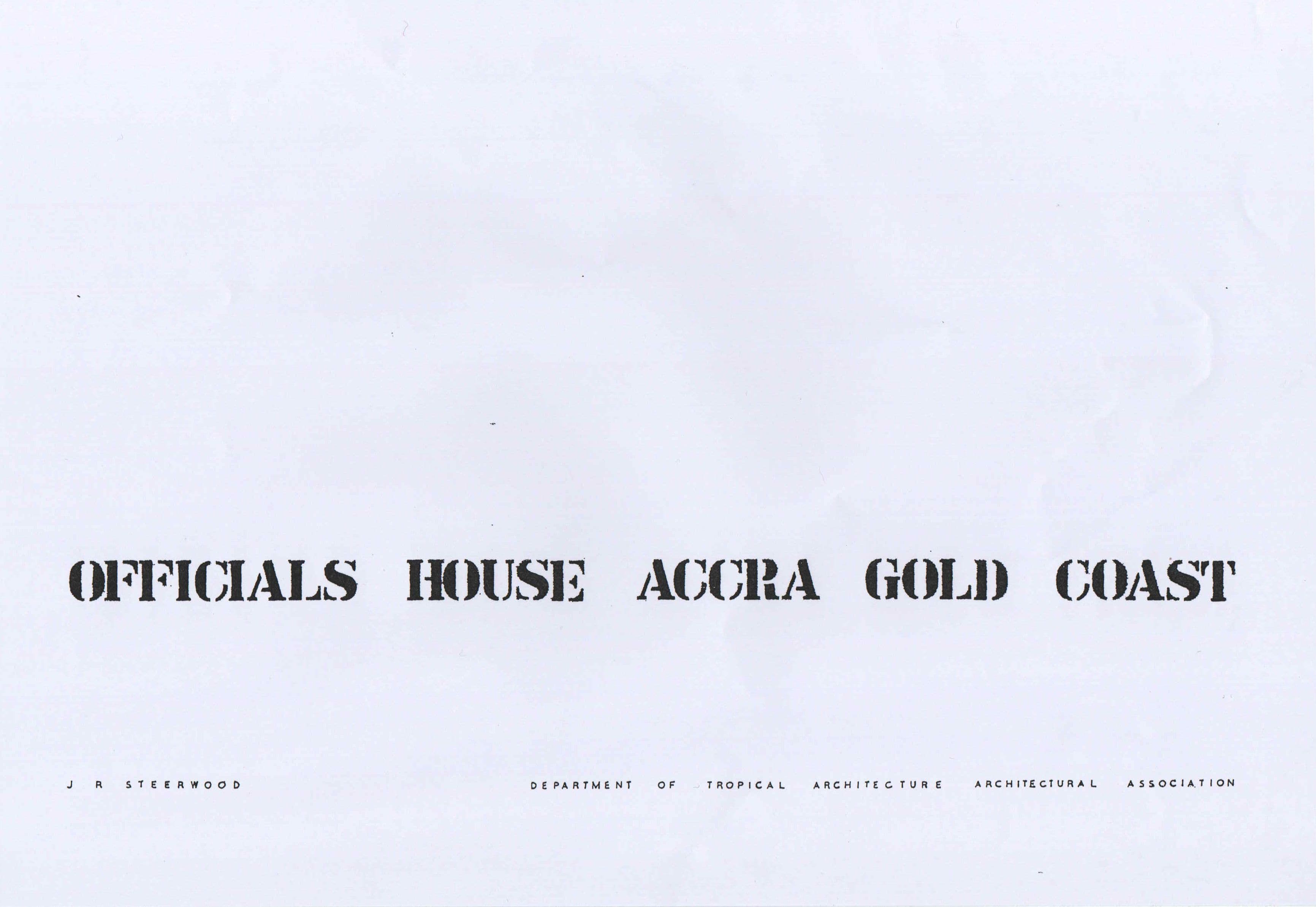 John Steerwood, 'Official's House, Accra, Gold Coast', AA Department of Tropical Architecture, 1954-55. Site plan