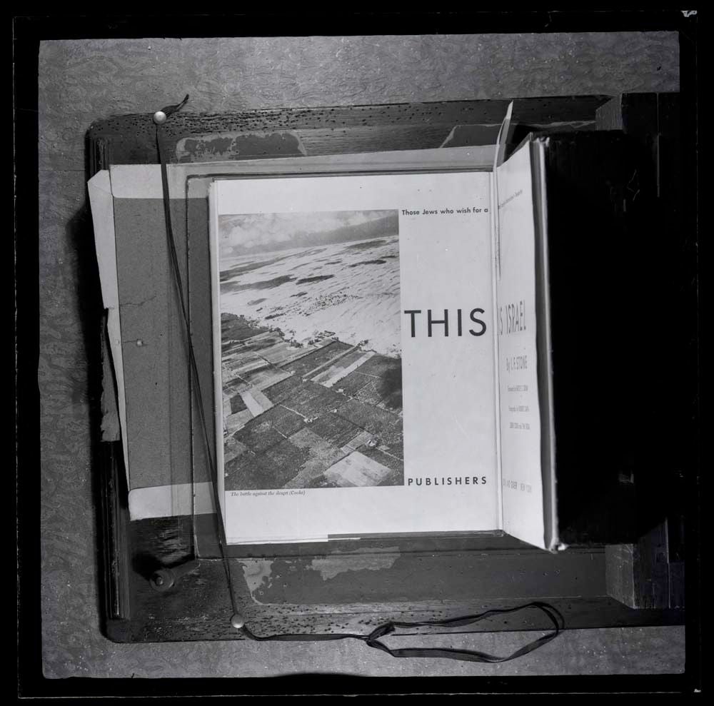 DTA Lantern Slide Library. Slide taken from the cover of the book “This is Israel” by Isidor Feinstein Stone, published in 1948 by Boni and Gaer.