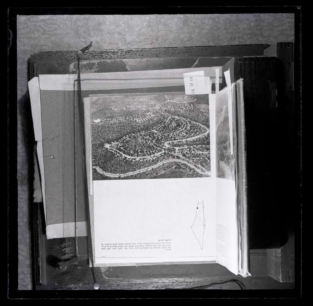 DTA Lantern Slide Library. Slide taken from unidentified publication, showing an aerial shot of town Kiryat Tiv’on in Israel.