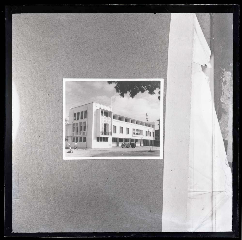 DTA Lantern Slide Library. Slide taken from an unidentified publication, showing a photograph of the British Legion offices and hostel in Dar es Salaam, Tanzania in the 1950s.