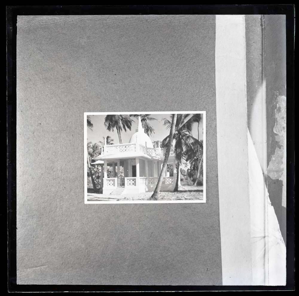 DTA Lantern Slide Library. Slide taken from an unidentified publication, showing a photograph of the Buddhist Temple in Dar es Salaam, Tanzania.