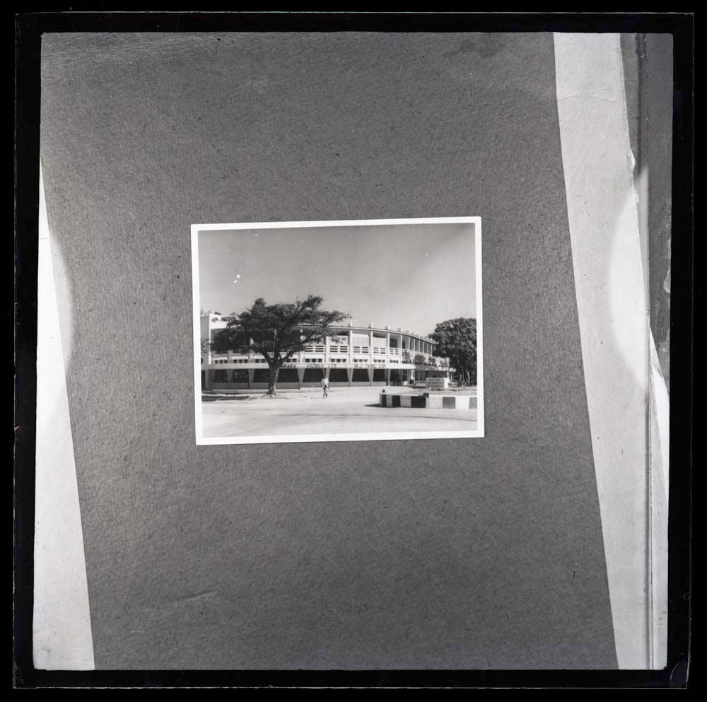 DTA Lantern Slide Library. Slide taken from an unidentified publication, showing a photograph of an unknown building. 