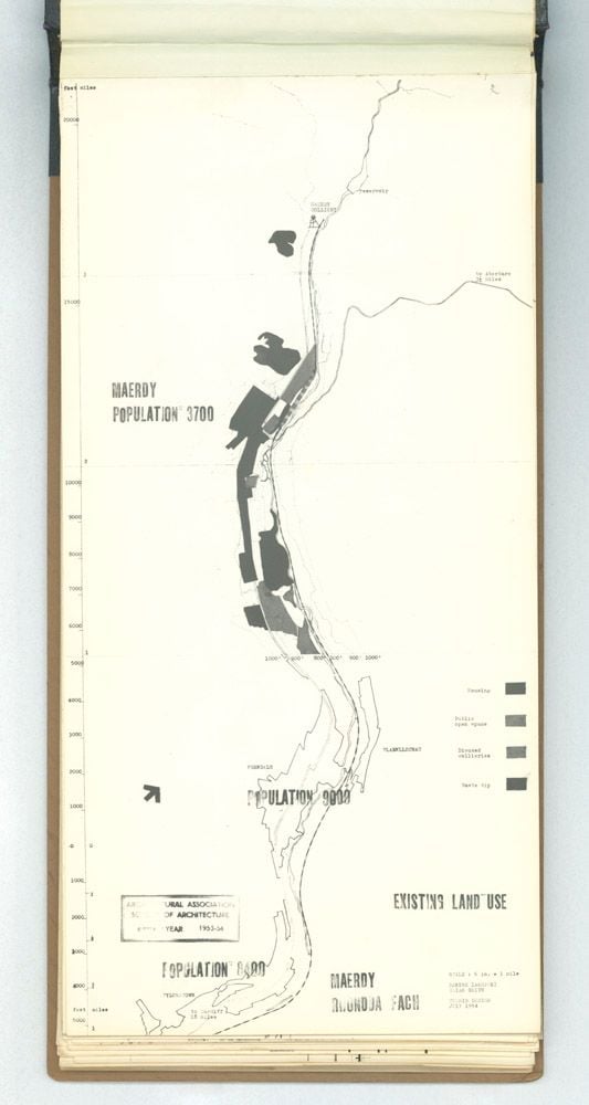 Denise Lakofski and Brian Smith, 'Maerdy Redevelopment, Rhondda Fach'. AA Fifth Year Thesis. The Architectural Archives, University of Pennsylvania. By the gift of Robert Venturi and Denise Scott Brown.