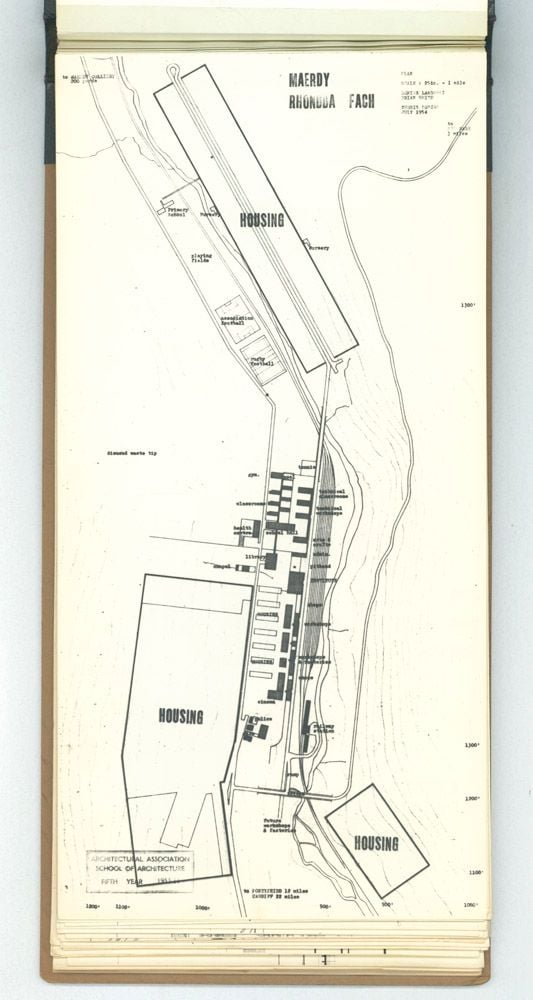 Denise Lakofski and Brian Smith, 'Maerdy Redevelopment, Rhondda Fach'. AA Fifth Year Thesis. The Architectural Archives, University of Pennsylvania. By the gift of Robert Venturi and Denise Scott Brown.