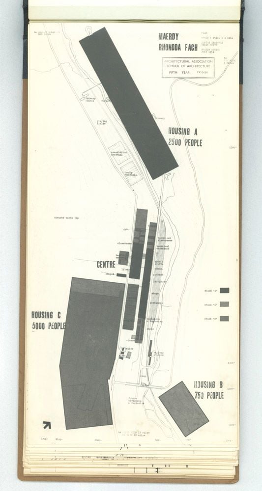 Denise Lakofski and Brian Smith, 'Maerdy Redevelopment, Rhondda Fach'. AA Fifth Year Thesis. The Architectural Archives, University of Pennsylvania. By the gift of Robert Venturi and Denise Scott Brown.