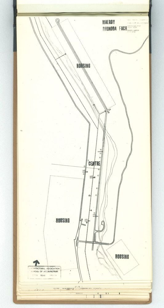 Denise Lakofski and Brian Smith, 'Maerdy Redevelopment, Rhondda Fach'. AA Fifth Year Thesis. The Architectural Archives, University of Pennsylvania. By the gift of Robert Venturi and Denise Scott Brown.