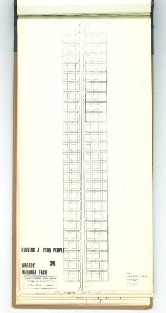 Denise Lakofski and Brian Smith, 'Maerdy Redevelopment, Rhondda Fach'. AA Fifth Year Thesis. The Architectural Archives, University of Pennsylvania. By the gift of Robert Venturi and Denise Scott Brown.