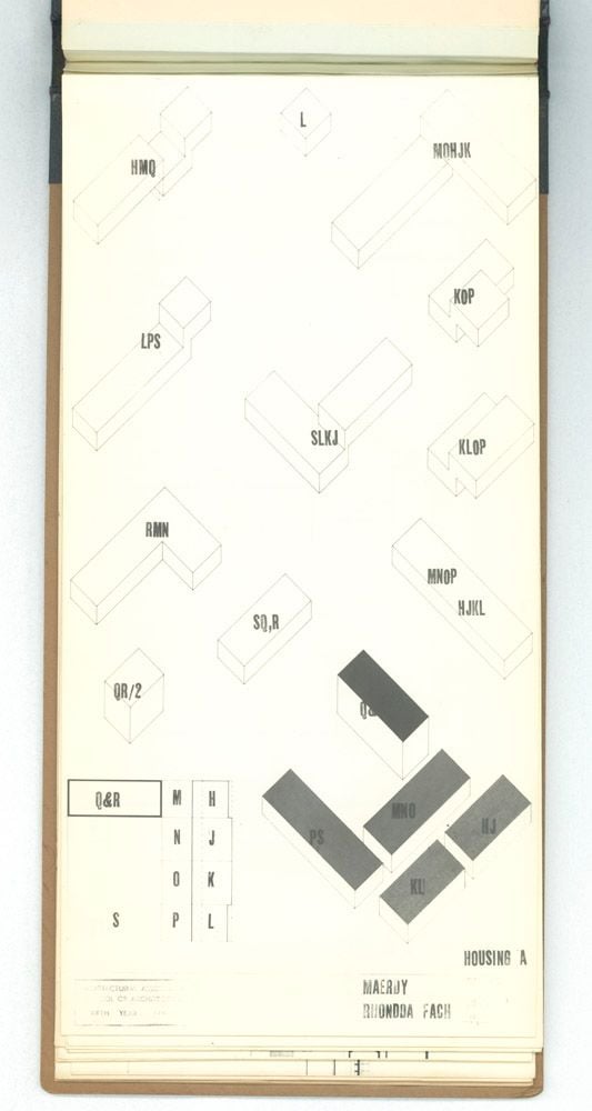 Denise Lakofski and Brian Smith, 'Maerdy Redevelopment, Rhondda Fach'. AA Fifth Year Thesis. The Architectural Archives, University of Pennsylvania. By the gift of Robert Venturi and Denise Scott Brown.
