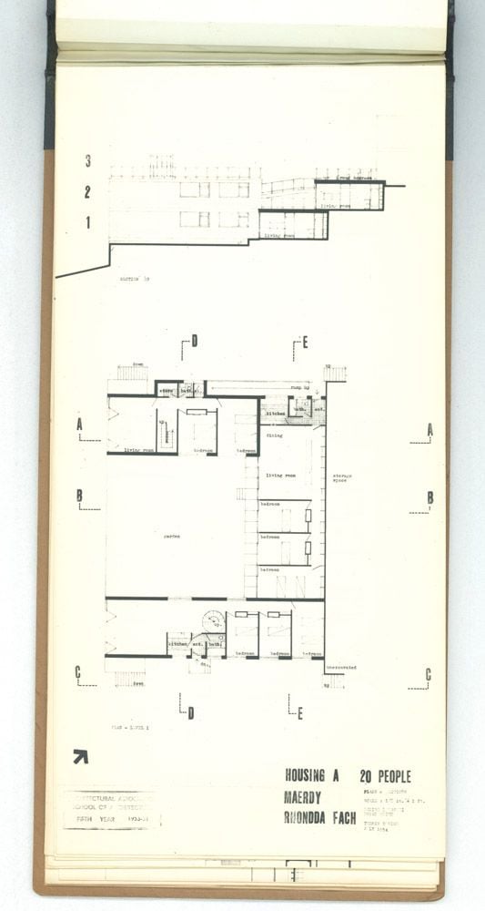 Denise Lakofski and Brian Smith, 'Maerdy Redevelopment, Rhondda Fach'. AA Fifth Year Thesis. The Architectural Archives, University of Pennsylvania. By the gift of Robert Venturi and Denise Scott Brown.