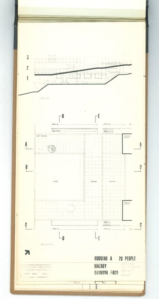 Denise Lakofski and Brian Smith, 'Maerdy Redevelopment, Rhondda Fach'. AA Fifth Year Thesis. The Architectural Archives, University of Pennsylvania. By the gift of Robert Venturi and Denise Scott Brown.