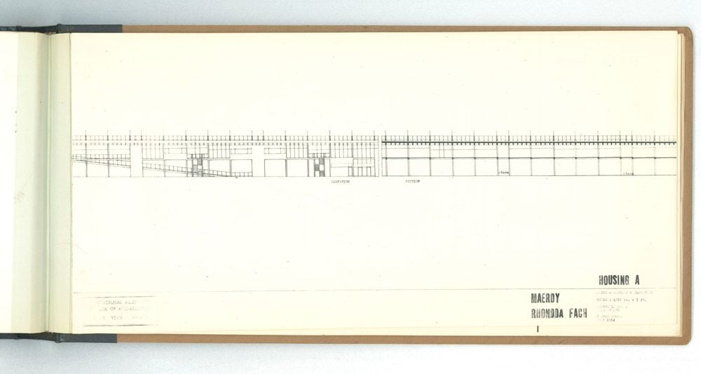 Denise Lakofski and Brian Smith, 'Maerdy Redevelopment, Rhondda Fach'. AA Fifth Year Thesis. The Architectural Archives, University of Pennsylvania. By the gift of Robert Venturi and Denise Scott Brown.