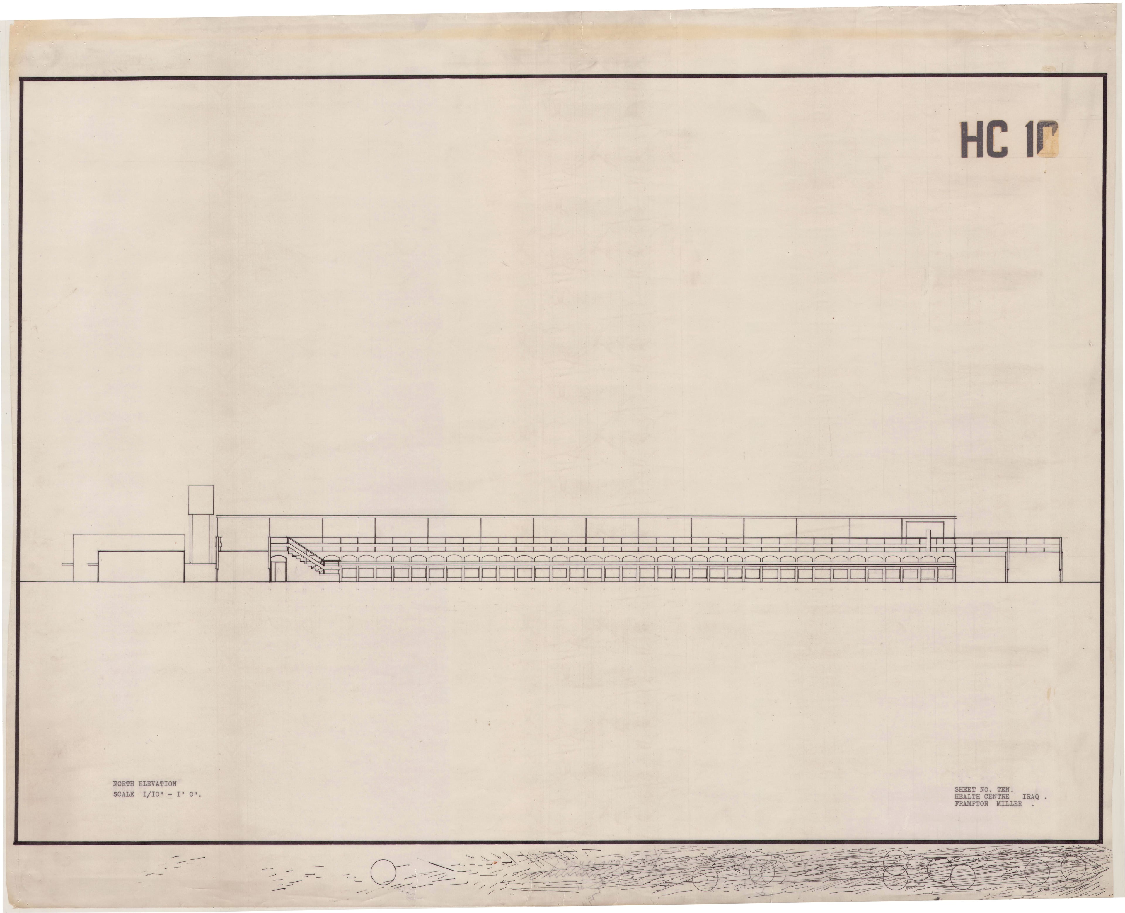 John Miller and Kenneth Frampton, 'Health Centre in Iraq', AA Department of Tropical Architecture, 1955