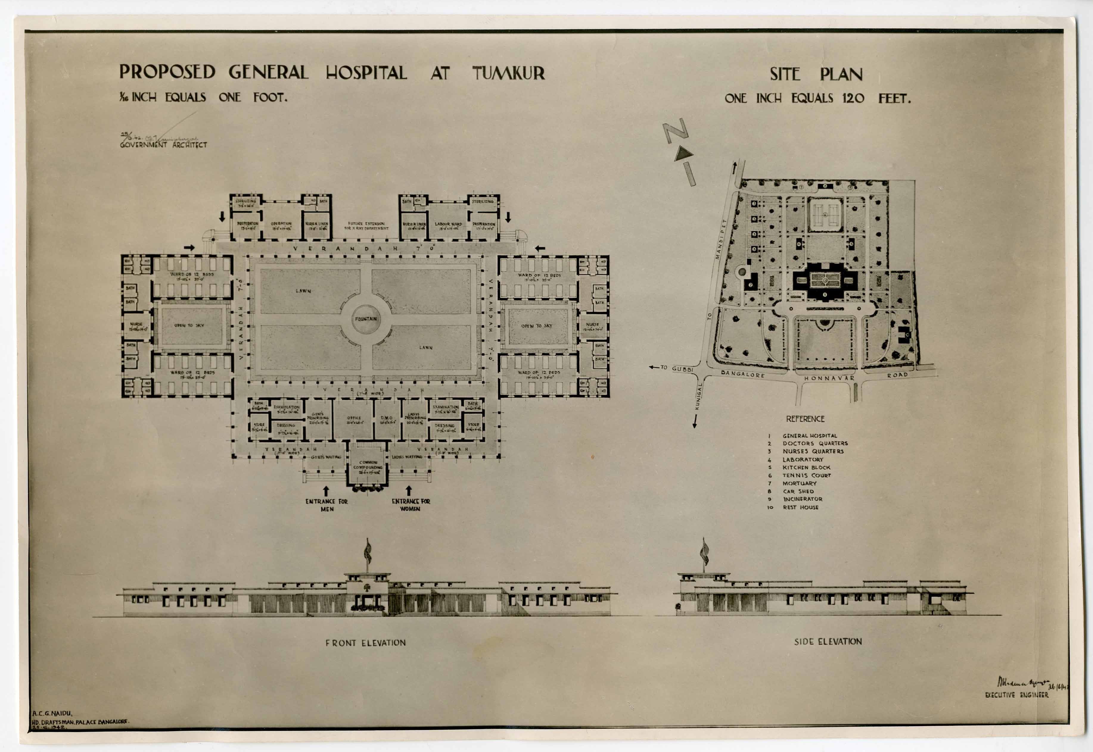 Otto Koenigsberger. Tumkur Hospital, 1942. Credit: AA Archives: OK7